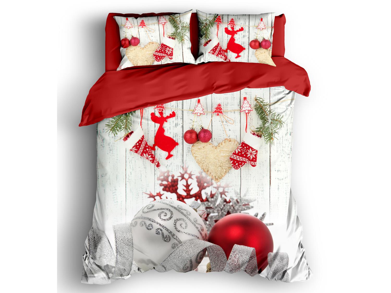 Комплект постельного белья с новогодним принтом