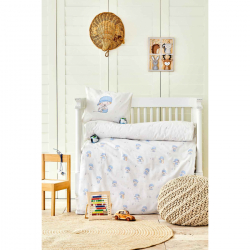 Karaca Home Baby Bear Visco Nakisli Private Set Blue Karaca