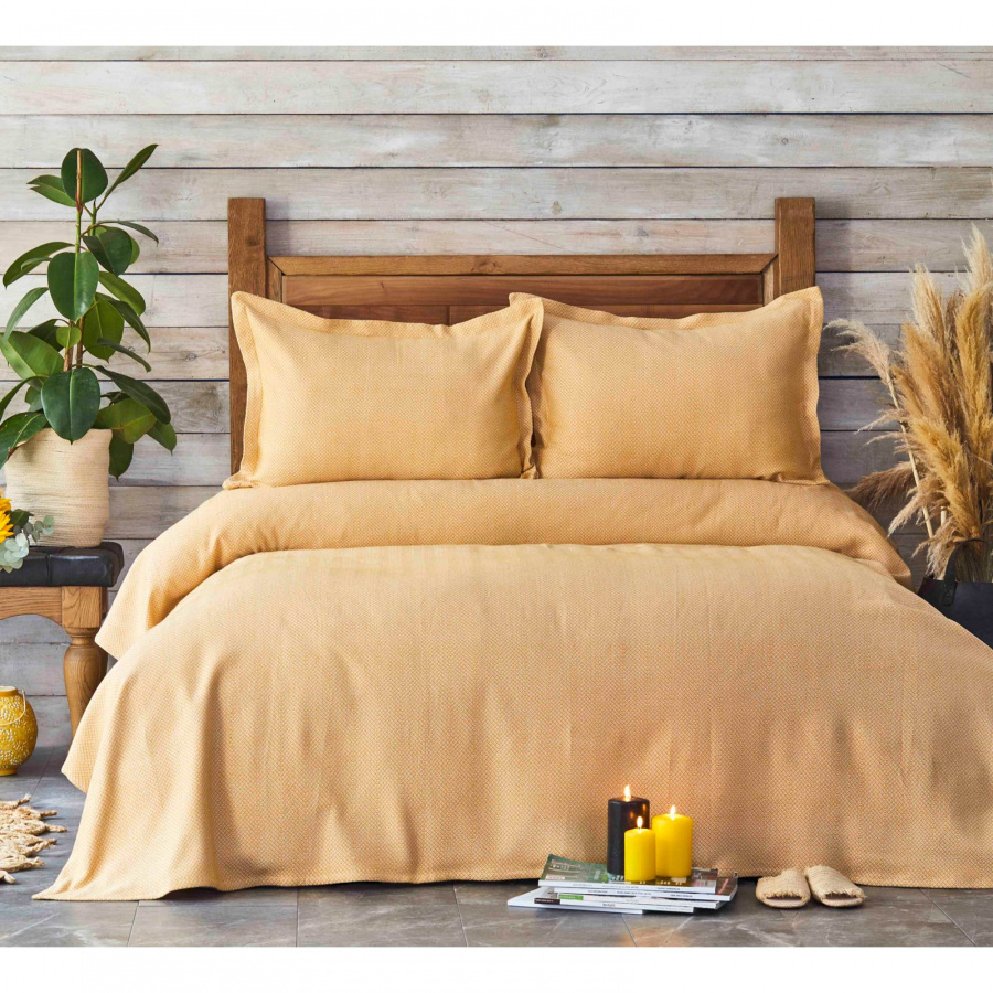 Sarah Anderson Volga Hardal Çift Kişilik Yatak Örtüsü Takımı Karaca