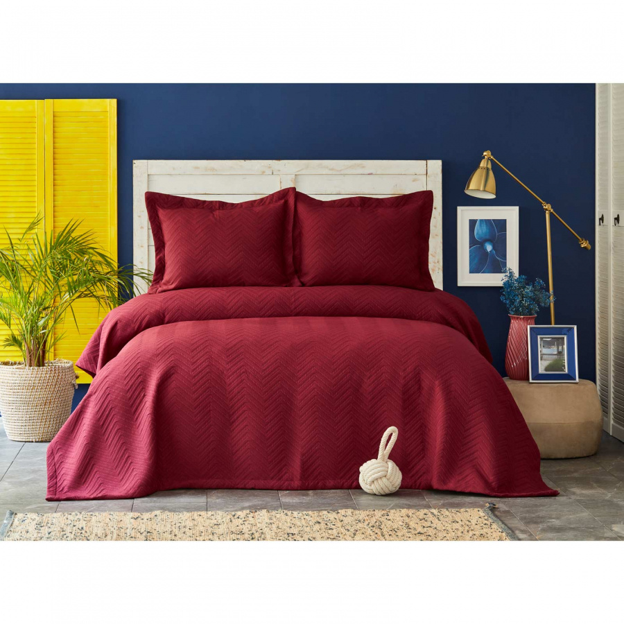 Nautica Home Flashy Bordo Yatak Örtüsü Seti Jumbo