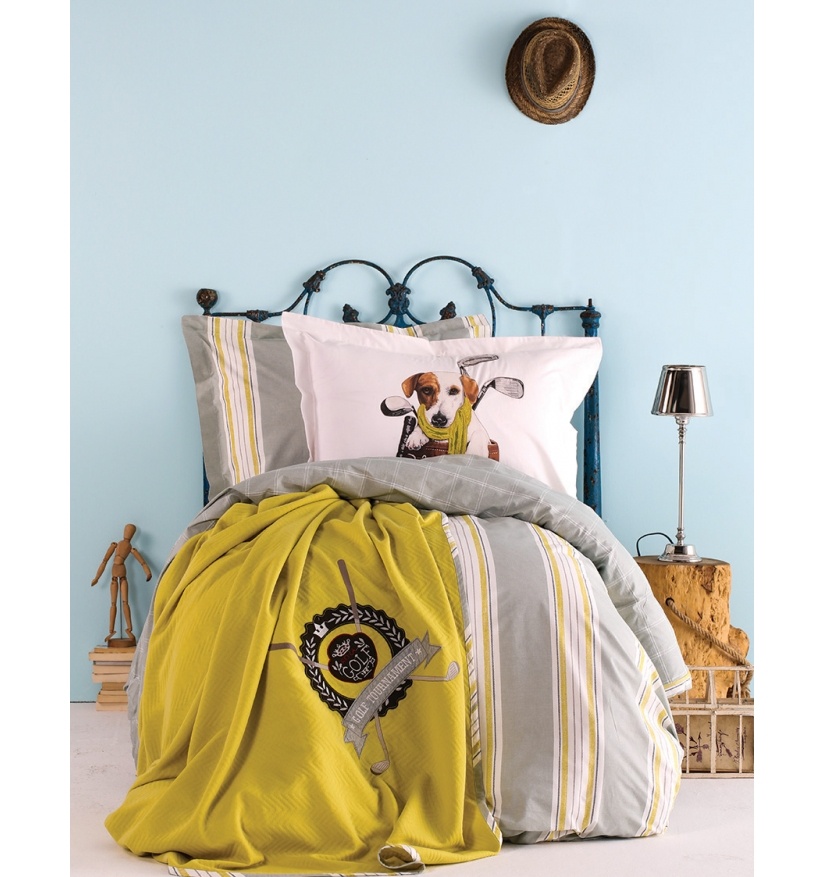 Karaca Home Tek Kişilik Golf Nakışlı Yatak Örtüsü Seti